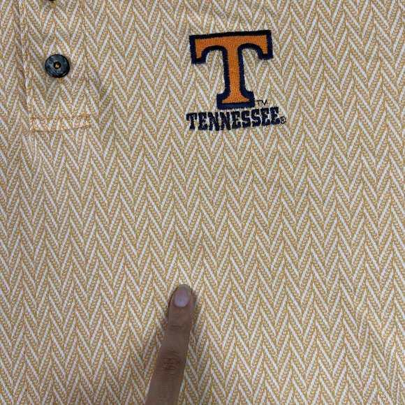 Lee Sport Shirt Mens Large Orange Striped Vtg TN Polo‎ Short Sleeve Embroidered - Picture 2 of 10